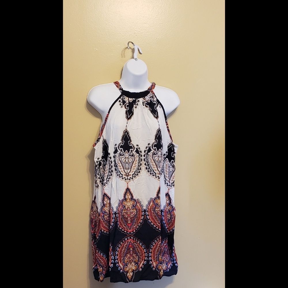 Boho short halter dress XL